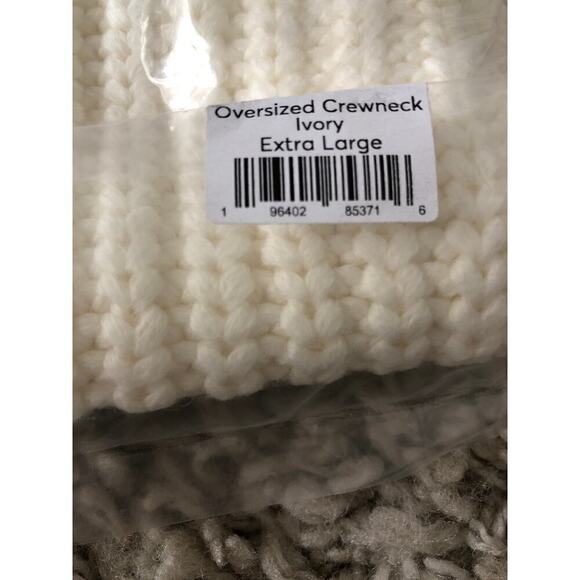 Marine Layer Sweater Oversized Crewneck Knit Merino Wool Blend Top Ivory NWT XL - Picture 6 of 10